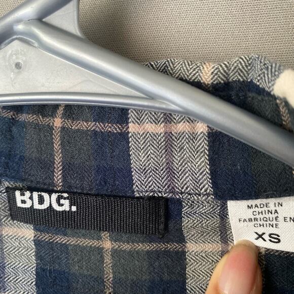 Urban Outfitters BDG sz XS blue green cotton button shirt - Picture 5 of 10